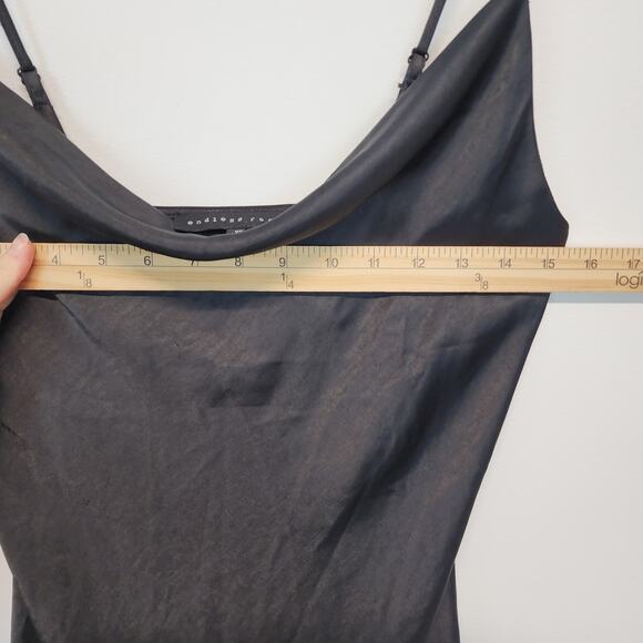 Endless Rose Satin Cowl Neck Mini Slip Dress Size XS Black Y2K Sexy Evening LBD - Picture 15 of 16